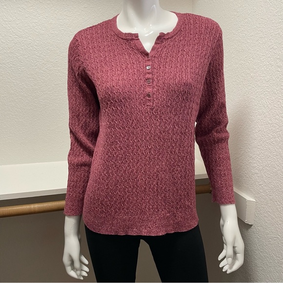 🆕Karen Scott BUNDLE Cable Knit Henley Sweater & Classic Navy Sport Cardigan SzL - Picture 11 of 12